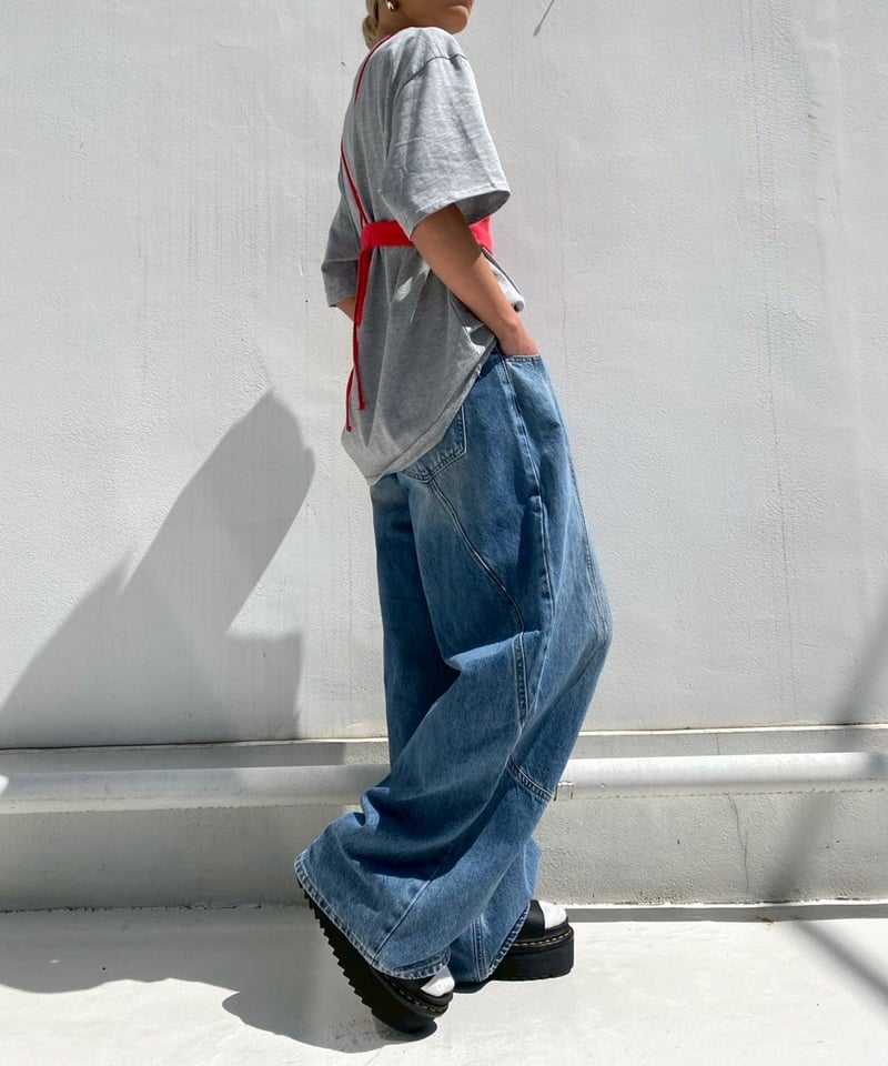 solid wide denim「belt」#575 | tablethotel-sūdo