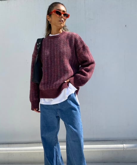 mix color knit「stripe」#8270