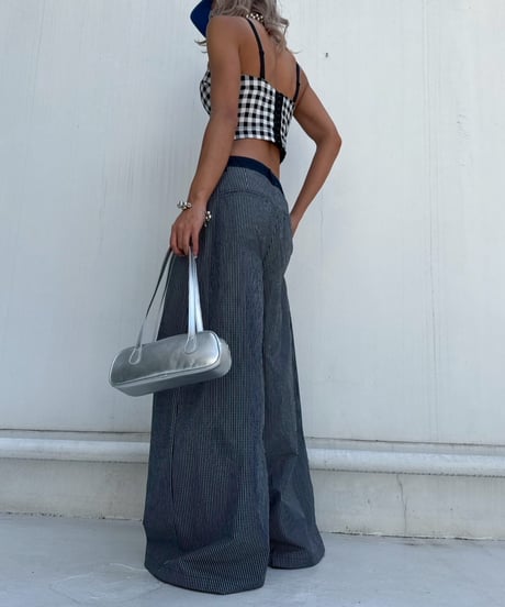 flare tuck pt「denim check」#5727