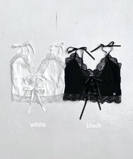 Rib lace cami「butterfly」#96718