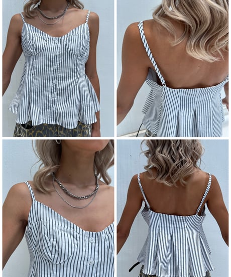 stripes cami「button」#601636