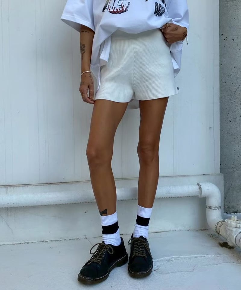 rib shorts「stretch knit」#8805512 | tablethotel-