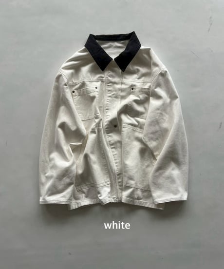 coverall jacket「contrast collar」#80112