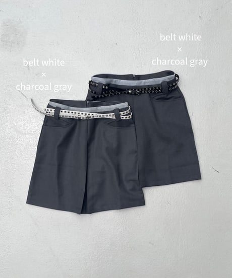 box lame sk「pleats」（ベルト付）#25079