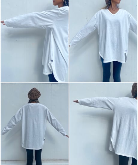 v-neck lont「round hem」#8206