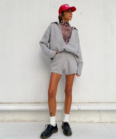 knit set up「plunge neck」#710