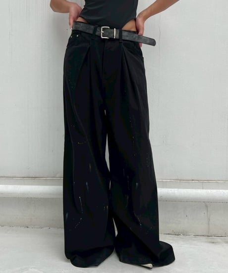 tuck wide pants「paint」#76832