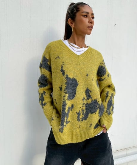 color knit「V neck」#58800510
