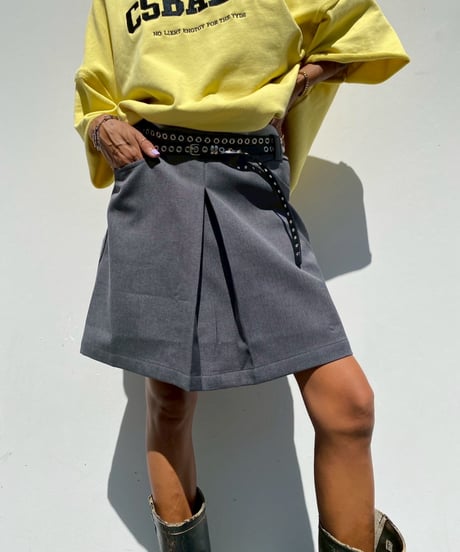 box lame sk「pleats」（ベルト付）#25079