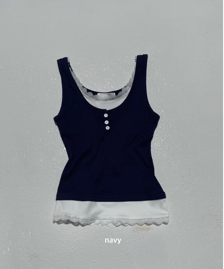 lace tank「button」#68137