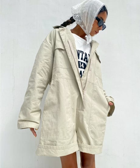 short jumpsuit「flap pocket」#523563