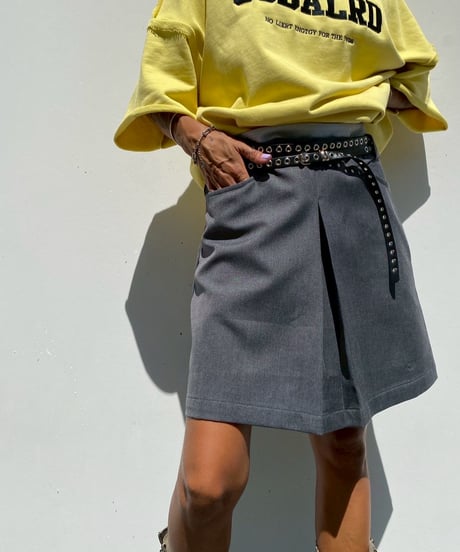 box lame sk「pleats」（ベルト付）#25079