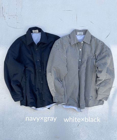 puffer shirt「gingham」#97125