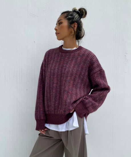 mix color knit「stripe」#8270