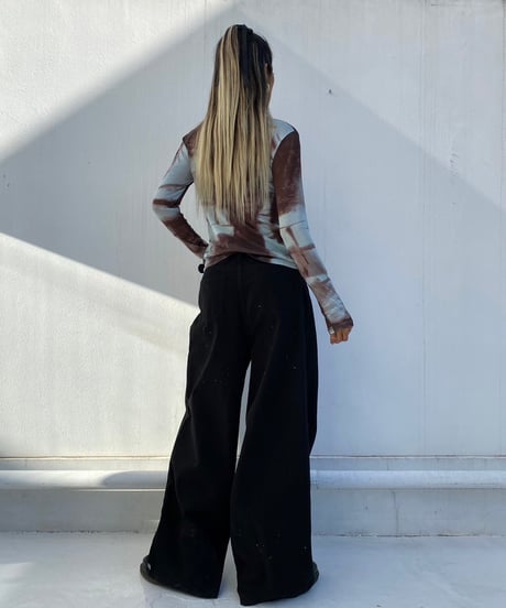 tuck wide pants「paint」#76832