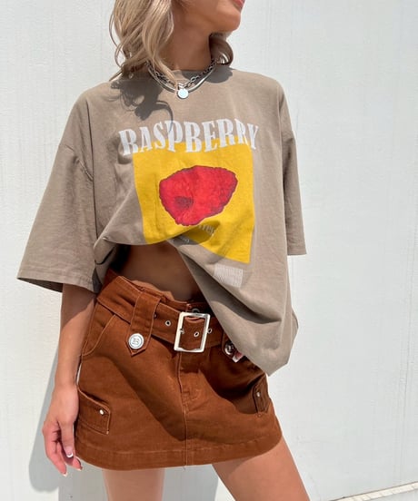 printed big T「raspberry」#9576