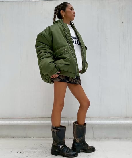 oversized blouson「volume khaki」#13911511