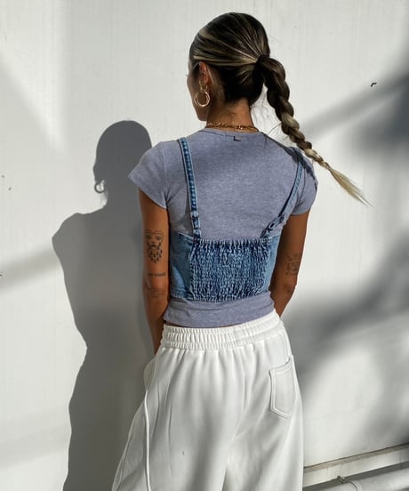 denim bustier「solid shape」#006