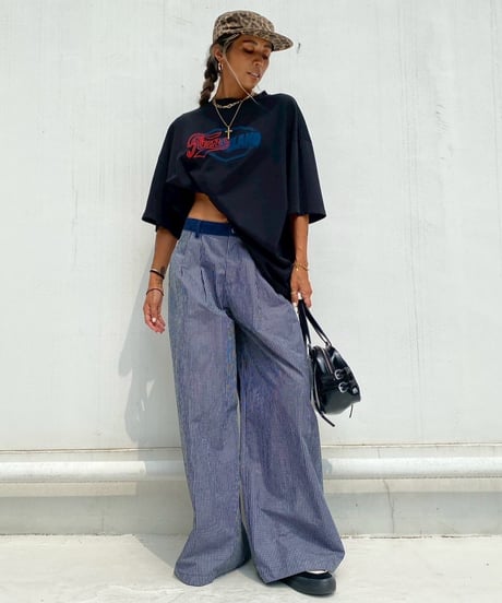 flare tuck pt「denim check」#5727