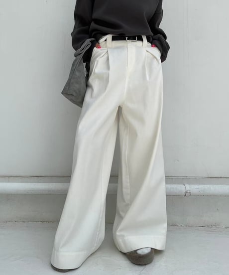 tuck wide pt 「belt waist」#6079