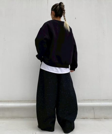 oversized pt「tweed barrel」#951359（ベルト付き）