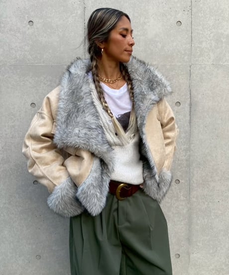 2way coat「fur leather」#251063511（リバーシブル）