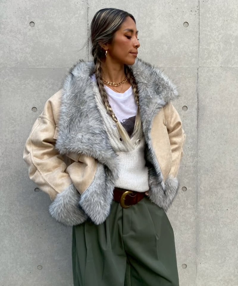 2way coat「fur leather」（リバーシブル）#251063511 | tabl