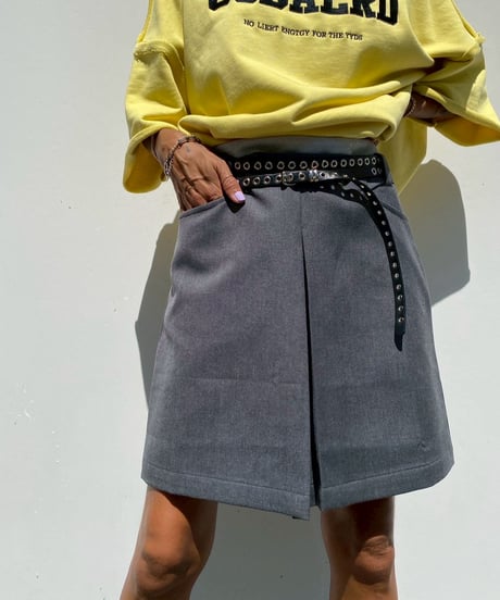 box lame sk「pleats」（ベルト付）#25079