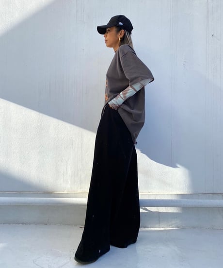 tuck wide pants「paint」#76832
