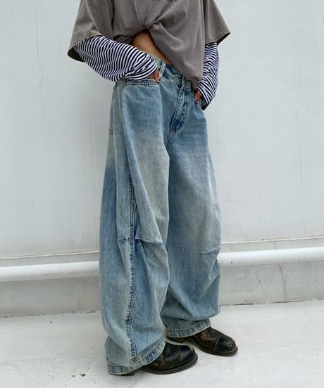 3D tuck denim「tapered」#99003