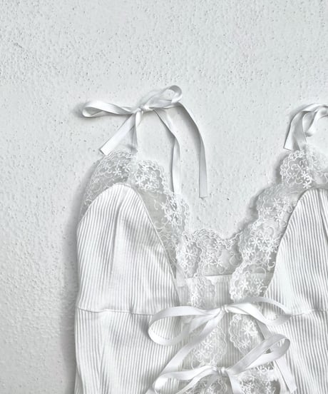 Rib lace cami「butterfly」#96718