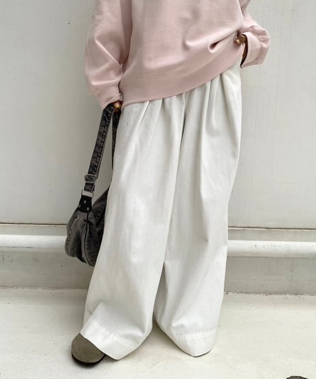 tuck wide pt 「belt waist」#6079
