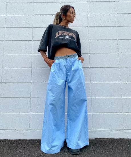 flare tuck pt「denim check」#5727