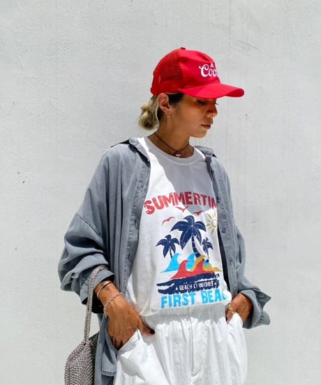 crew neck tee「beach」#88162