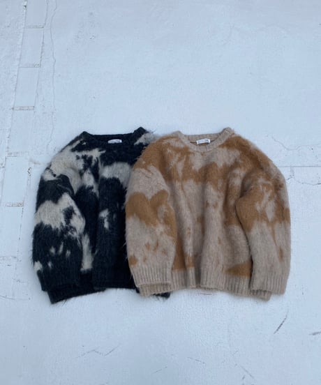 wide shaggy knit「marble」#1806