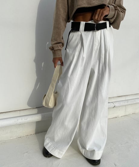 tuck wide pt 「belt waist」#6079
