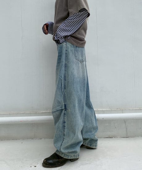3D tuck denim「tapered」#99003
