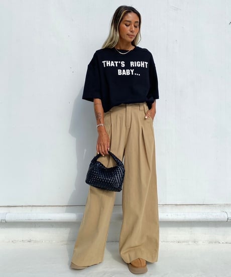 tuck wide pt 「belt waist」#6079