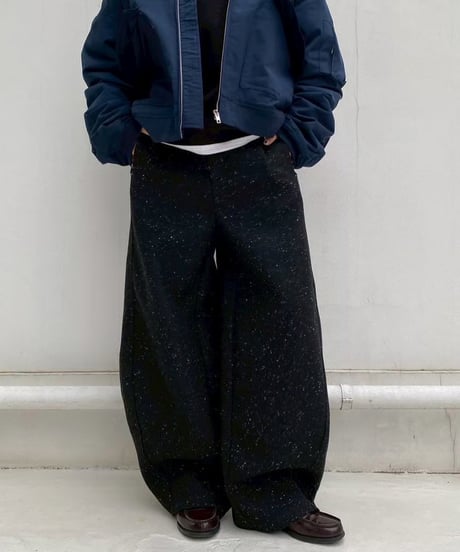 oversized pt「tweed barrel」#951359（ベルト付き）