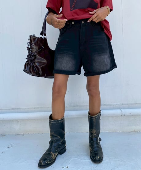 wash denim shorts「buggy」#70652-164