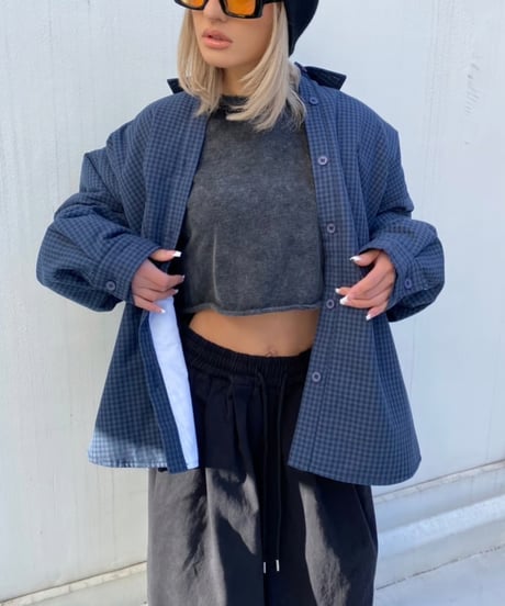puffer shirt「gingham」#97125