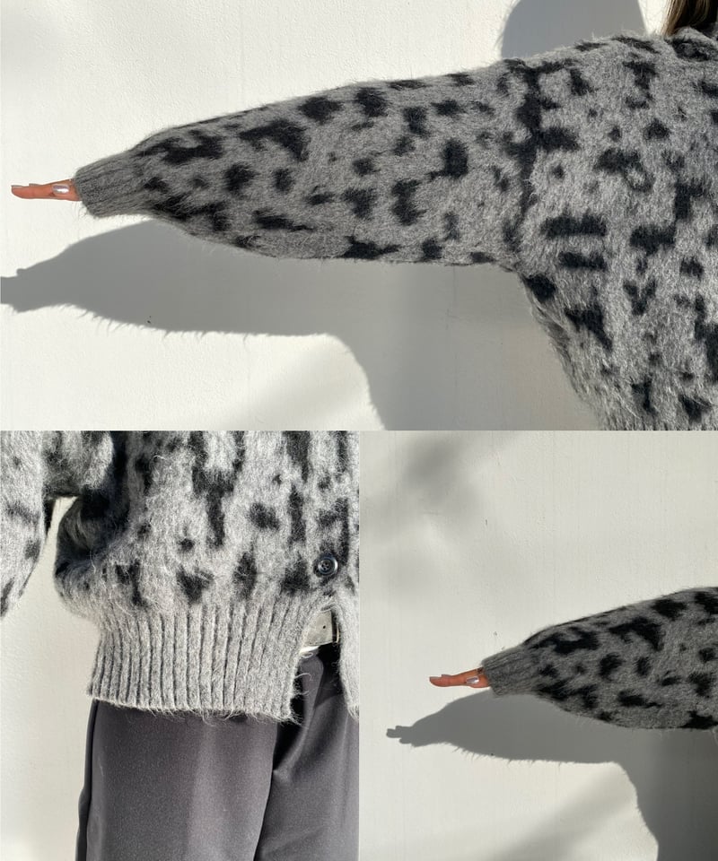 high neck knit cardigan「leopard」#26637 | tablet