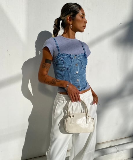 denim bustier「solid shape」#006