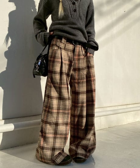 wide tuck pt「tartan check」#996159