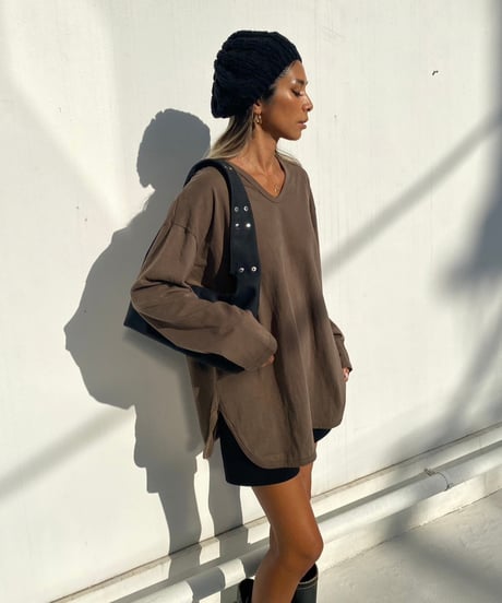 v-neck lont「round hem」#8206