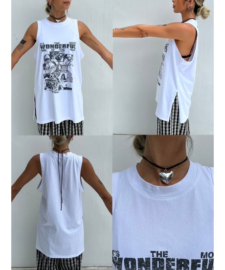 drop armhole tank「WONDERFUL」#11889