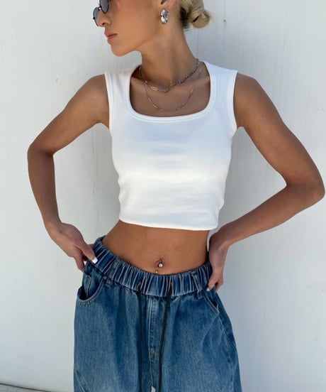 rib short tanktop「box」#1273