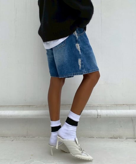 denim shorts「side rip」#1368359