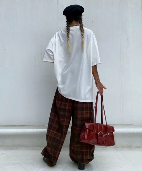 2way loose check pt「brick」#1630