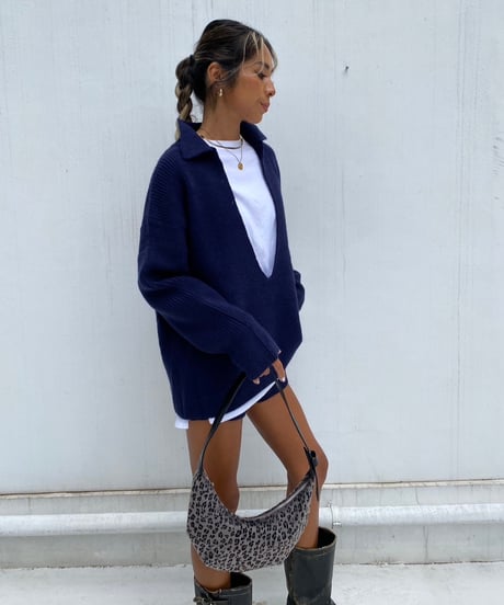 knit set up「plunge neck」#710